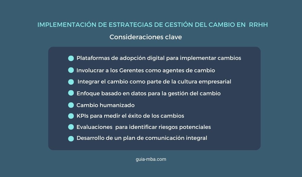 Estrategias de gestión del cambio en recursos humanos
