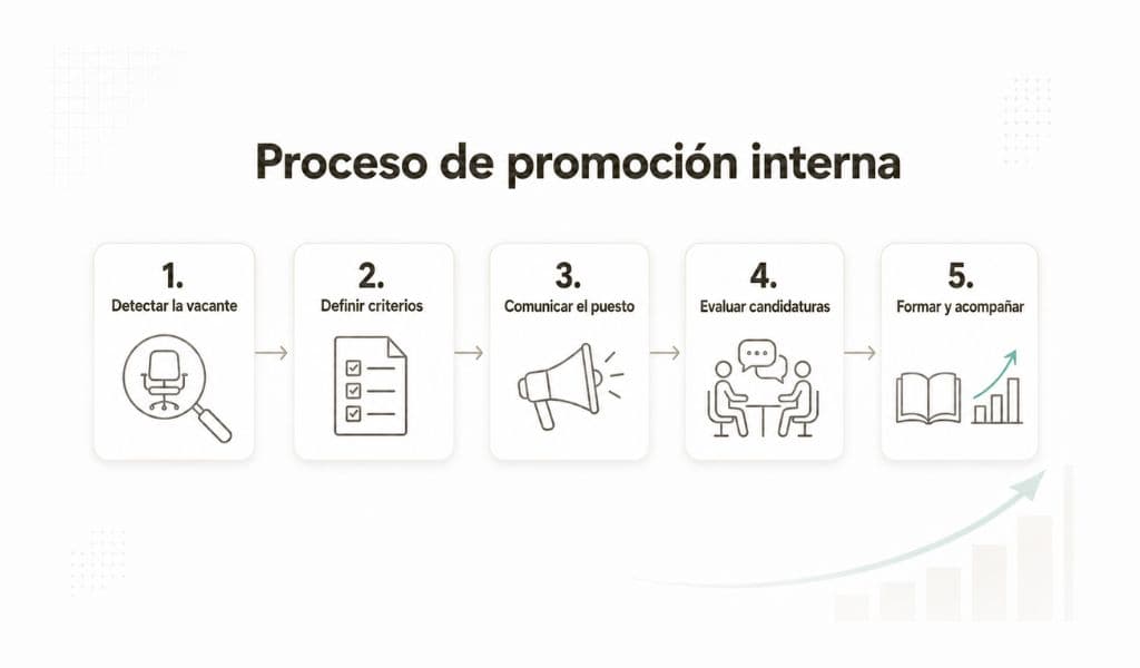 Pasos del proceso de promoción interna en una empresa